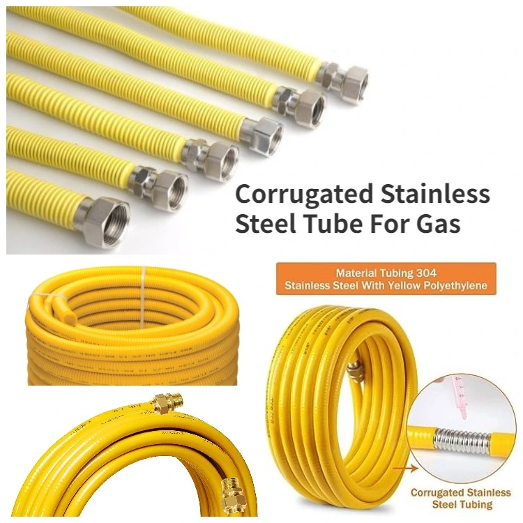 SS304 316L Tubo de mangueira flexível trançado Mangueira de metal flexível ondulada resistente à corrosão 3
