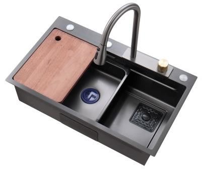 Tamanho personalizado Nano revestimento Lavatórios de cozinha feitos à mão Lavatório exterior de aço inoxidável