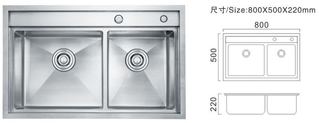 Lave comercial de cor prateada de aço inoxidável