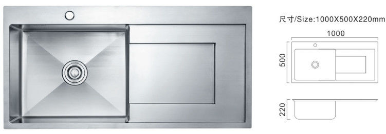 Banheiros de cozinha de 81 cm tipo de lavatório de aço inoxidável comercial