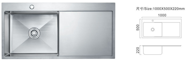 Banheiros de cozinha de 81 cm tipo de lavatório de aço inoxidável comercial