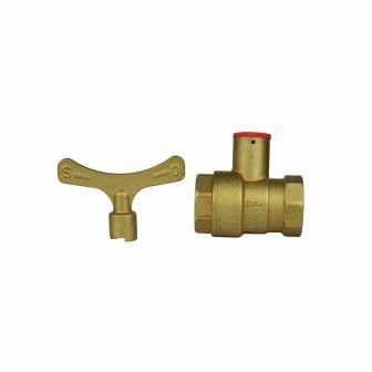 INOB300 Válvulas de Esferas de Brass Padrão Bore Key Handle 1/2in - 3/4in Fêmea Thread Lock Ball Valve