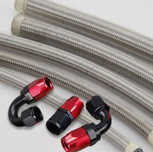 5/16 polegadas mangueiras flexíveis aço inoxidável trançado PTFE trançado frio de óleo de combustível lineas de mangueira