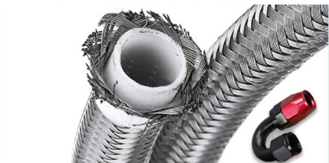 5/16 polegadas mangueiras flexíveis aço inoxidável trançado PTFE trançado frio de óleo de combustível lineas de mangueira