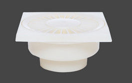 Fenda ABS para piso recto 100 X 100 X 50 mm ABS para piso branco