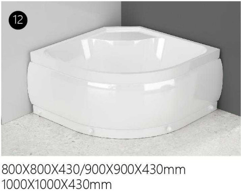 Cubo de chuveiro de canto quadrado bandeja de limiar alto deslizante 800 x 800 gabinete de chuveiro