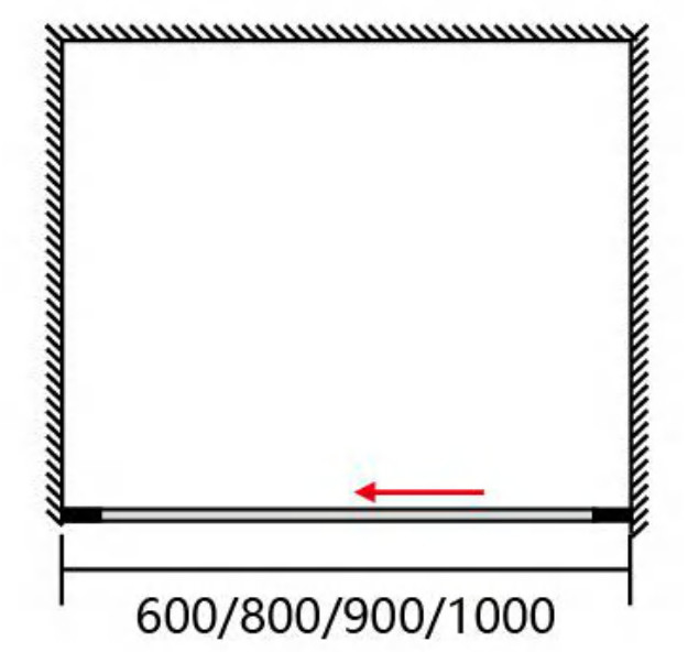 900 mm Cubicles chuveiro cristalino de porta deslizante dobrável 900 X 900 Tubarão