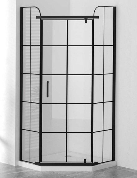 3/8in espessura Grill Pattern Glass Chuveiro Cubicles Diversificado Pivot Door Chuveiro Recinto