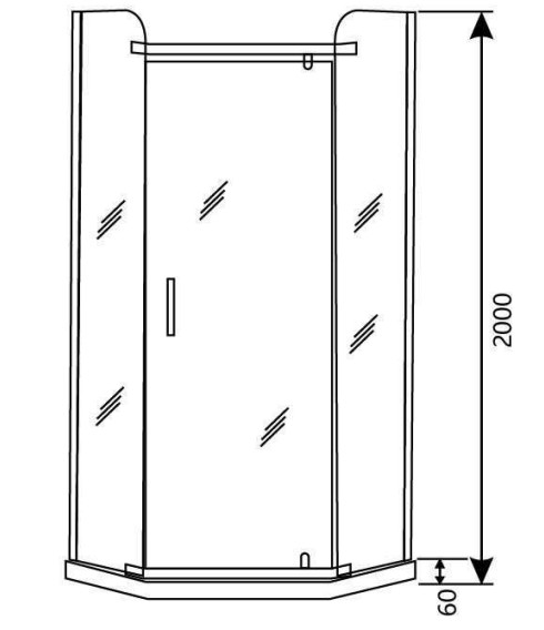 3/8in espessura Grill Pattern Glass Chuveiro Cubicles Diversificado Pivot Door Chuveiro Recinto