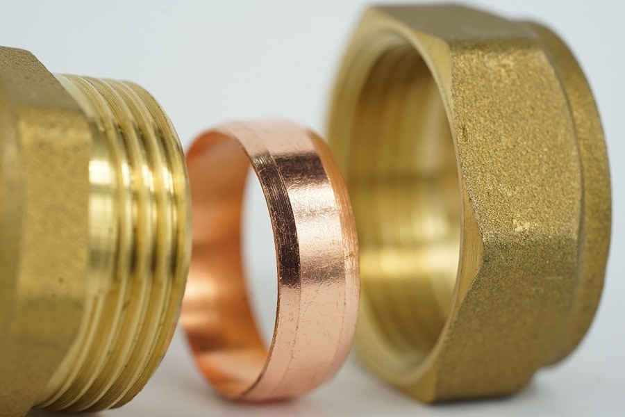 Fittings de tubos de latão forjado com núcleo de cobre