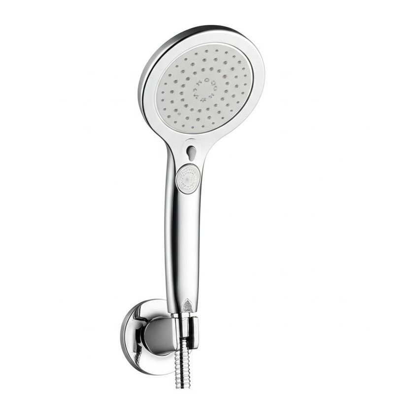 Conjunto de Torneira de Chuveiro de Perfil Fino em Latão com Doca Magnética para Chuveiro de Mão com Bicos de Silicone de Fácil Limpeza