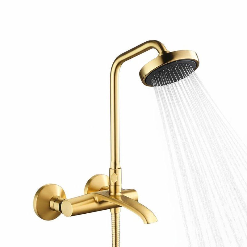 Conjunto misturador de chuveiro embutido de latão com cabeça de chuva de teto, bica cascata e kit combinado com chuveiro de mão
