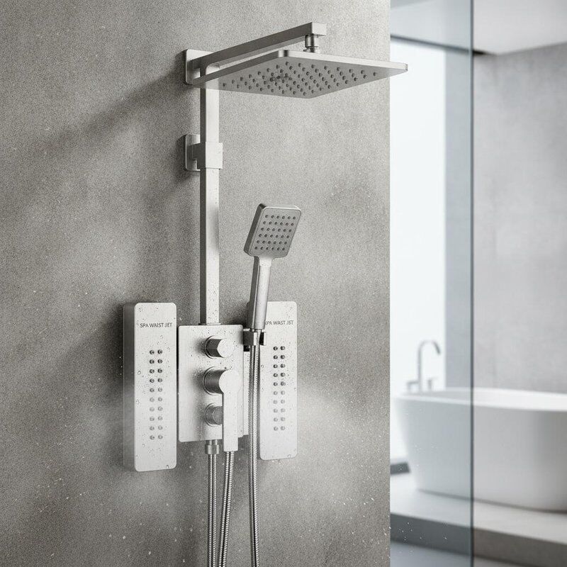 Chuveiro de mão Tubos com chuveiro de cabeça e SPA Waist Jet adequados para aplicações comerciais e residenciais duráveis